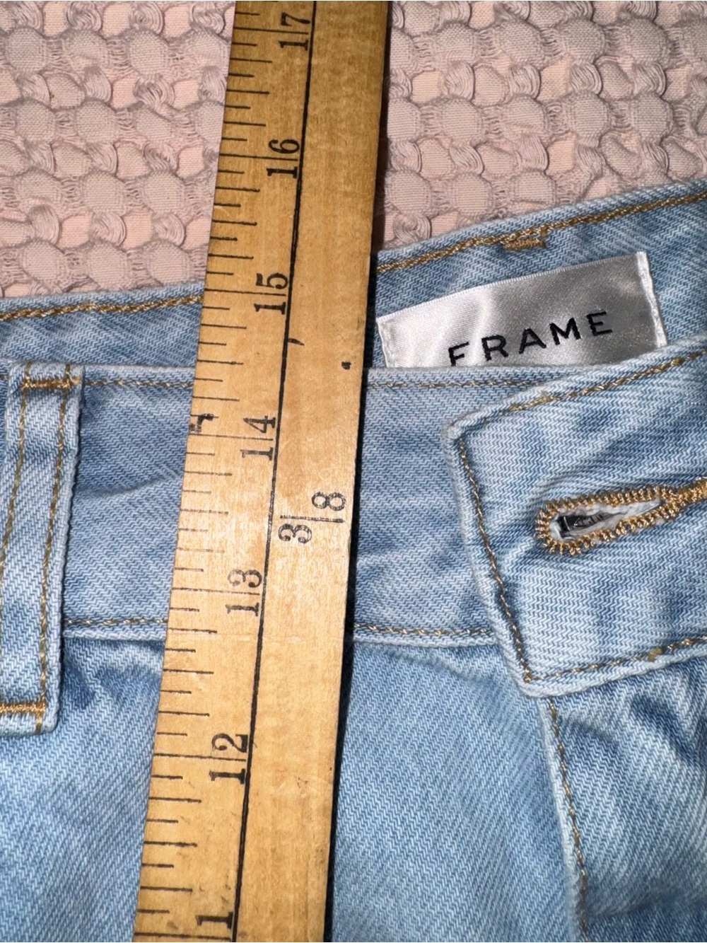 FRAME The Charm Short Denim Bermuda Shorts 31 Blue High Rise NWOT - Picture 12 of 12